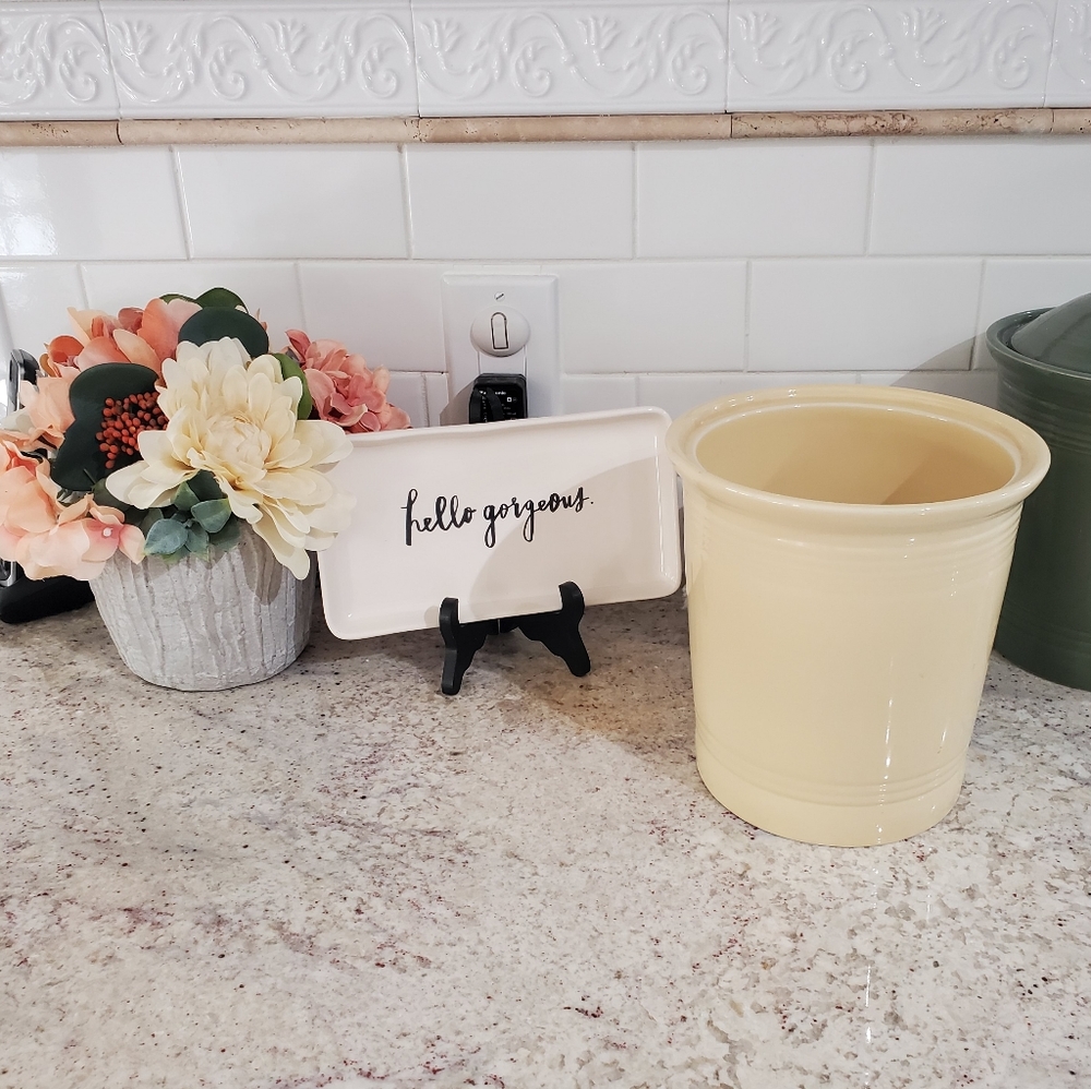 **SOLD** Fiestaware Canister / Crock Retired Ivory Vintage Like New